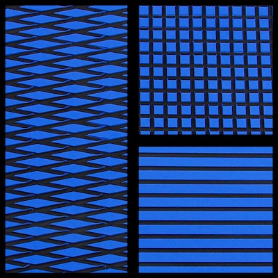 FlexDek Blue on Black PWC and SUP marine EVA foam material sample