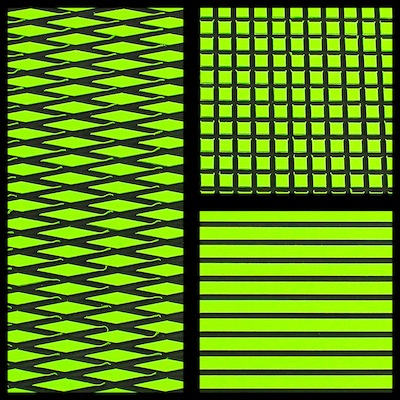 FlexDek Lime Green on Black PWC and SUP marine EVA foam material sample