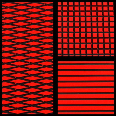 FlexDek Red on Black PWC and SUP marine EVA foam material sample